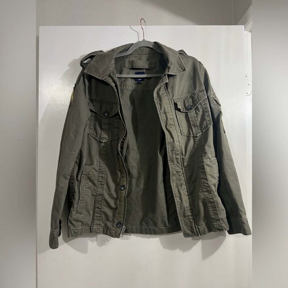 Gap Army Green Faux Military Jacket  Size M